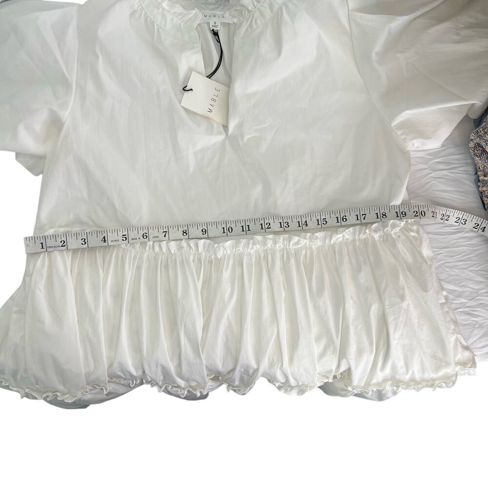 Mable White Ruffle Tiered Mini Size Small New with Tags - Picture 7 of 7